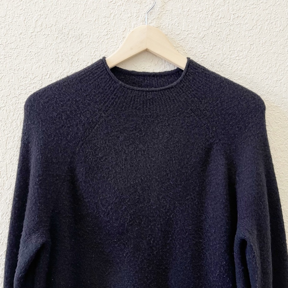 J. Crew Rollneck Sweater Merino Wool Alpaca Casual Cozy Chic Preppy Black Med - Picture 6 of 14